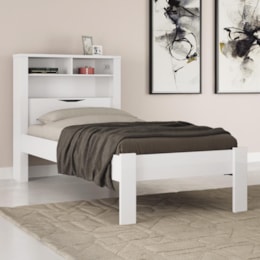 Cama Solteiro Invicta com Baú Branco - Santos Andirá