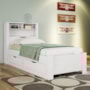 Cama Solteiro Invicta com Baú e 2 Gavetas Branco - Santos Andirá