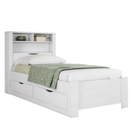 Cama Solteiro Invicta com Baú e 2 Gavetas Branco - Santos Andirá Cama Solteiro Invicta com Baú e 2 Gavetas Branco - Santos Andirá