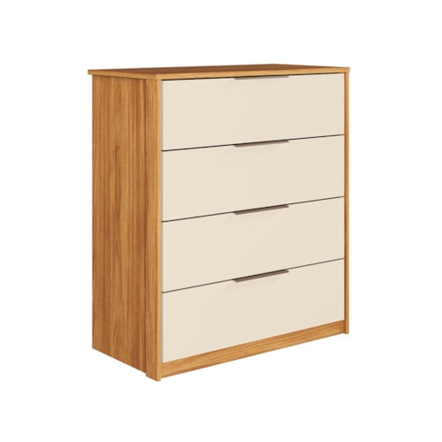 Comoda Alia 4 Gavetas Cinamon Touch/Off White – Demobile