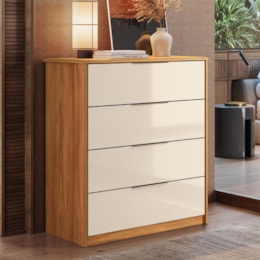 Comoda Alia 4 Gavetas Cinamon Touch/Off White – Demobile