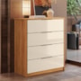 Comoda Alia 4 Gavetas Cinamon Touch/Off White – Demobile