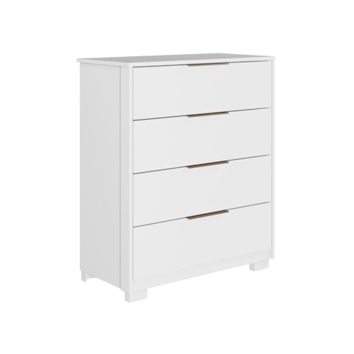 Comoda Alia 4 Gavetas com Pés Branco – Demobile