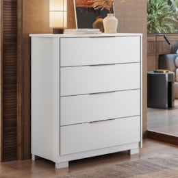 Comoda Alia 4 Gavetas com Pés Branco – Demobile