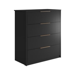 Comoda Alia 4 Gavetas Preto Prime TX/Amendola – Demobile