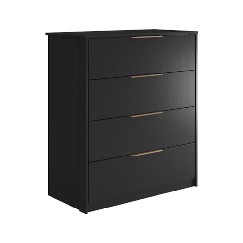 Comoda Alia 4 Gavetas Preto Prime TX/Amendola – Demobile