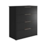 Comoda Alia 4 Gavetas Preto Prime TX/Amendola – Demobile