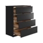 Comoda Alia 4 Gavetas Preto Prime TX/Amendola – Demobile