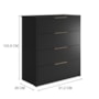 Comoda Alia 4 Gavetas Preto Prime TX/Amendola – Demobile