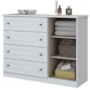 Cômoda Americano 01 Porta 04 Gavetas Branco Fosco - Móveis Henn