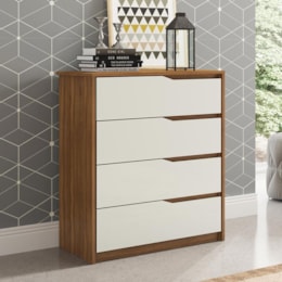 Cômoda Atria 4 Gavetas Amêndola/Off White - Demartêz Cômoda Atria 4 Gavetas Amêndola/Off White - Demartêz