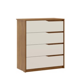 Cômoda Atria 4 Gavetas Amêndola/Off White - Demartêz Cômoda Atria 4 Gavetas Amêndola/Off White - Demartêz