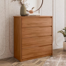 Cômoda Atria 4 Gavetas Nogueira - Demartêz Cômoda Atria 4 Gavetas Nogueira - Demartêz