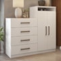Cômoda Áurea 2 Portas e 4 Gavetas Branco - Demóbile