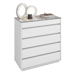 Cômoda Belize Belize 5 Gavetas Branco - Casa D Cômoda Belize Belize 5 Gavetas Branco - Casa D