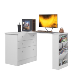 Cômoda com Mesa Giratória Gamer Branco - Qmovi Cômoda com Mesa Giratória Gamer Branco - Qmovi