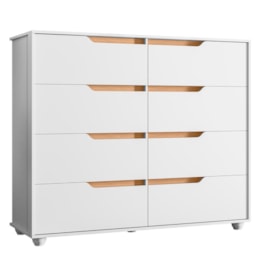 Cômoda Doble 8 Gavetas Branco/Freijó - Móveis Albatroz Cômoda Doble 8 Gavetas Branco/Freijó - Móveis Albatroz