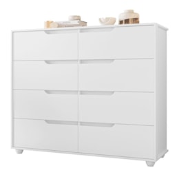Cômoda Doble 8 Gavetas Branco - PR Móveis Cômoda Doble 8 Gavetas Branco - PR Móveis