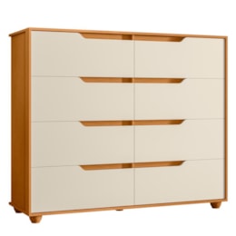 Cômoda Doble 8 Gavetas Cinamomo/Off White - Móveis Albatroz Cômoda Doble 8 Gavetas Cinamomo/Off White - Móveis Albatroz