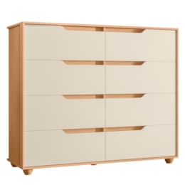 Cômoda Doble 8 Gavetas Freijó/Off White - Móveis Albatroz Cômoda Doble 8 Gavetas Freijó/Off White - Móveis Albatroz