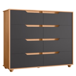 Cômoda Doble 8 Gavetas Freijó/Titanium - Móveis Albatroz Cômoda Doble 8 Gavetas Freijó/Titanium - Móveis Albatroz