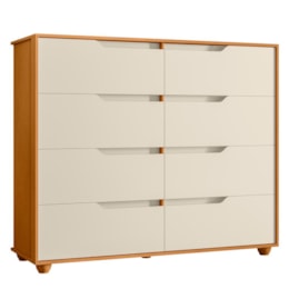 Cômoda Doble 8 Gavetas Off White/Cinamomo - Móveis Albatroz Cômoda Doble 8 Gavetas Off White/Cinamomo - Móveis Albatroz