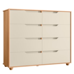 Cômoda Doble 8 Gavetas Off White/Freijó - Móveis Albatroz Cômoda Doble 8 Gavetas Off White/Freijó - Móveis Albatroz