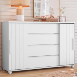 Cômoda Evidenza 2 Portas e 4 Gavetas Flex Branco Fosco - Móveis Albatroz Cômoda Evidenza 2 Portas e 4 Gavetas Flex Branco Fosco - Móveis Albatroz