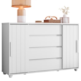 Cômoda Evidenza 2 Portas e 4 Gavetas Flex Branco Fosco - Móveis Albatroz Cômoda Evidenza 2 Portas e 4 Gavetas Flex Branco Fosco - Móveis Albatroz