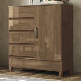 Cômoda Fit 1 Porta e 4 Gavetas Jequitibá - Santos Andirá