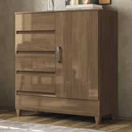 Cômoda Fit 1 Porta e 4 Gavetas Jequitibá - Santos Andirá