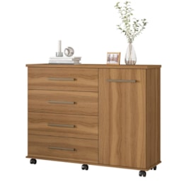 Cômoda Flora 1 Porta e 4 Gavetas Amêndola - Demóbile Cômoda Flora 1 Porta e 4 Gavetas Amêndola - Demóbile