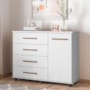 Cômoda Flora 1 Porta e 4 Gavetas Branco - Demóbile