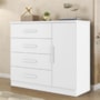 Cômoda Gênova 1 Porta e 4 Gavetas Branco Absoluto - Zanzini Móveis