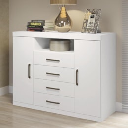 Cômoda Havana Master 2 Portas e 4 Gavetas Branco - Santos Andirá Cômoda Havana Master 2 Portas e 4 Gavetas Branco - Santos Andirá