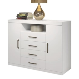 Cômoda Havana Master 2 Portas e 4 Gavetas Branco - Santos Andirá Cômoda Havana Master 2 Portas e 4 Gavetas Branco - Santos Andirá