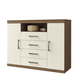 Cômoda Havana Master 2 Portas e 4 Gavetas Jatobá/Areia - Santos Andirá  Cômoda Havana Master 2 Portas e 4 Gavetas Jatobá/Areia - Santos Andirá