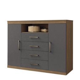 Cômoda Havana Master 2 Portas e 4 Gavetas Jatobá/Grafite - Santos Andirá Cômoda Havana Master 2 Portas e 4 Gavetas Jatobá/Grafite - Santos Andirá