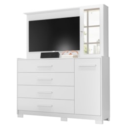 Cômoda Ilhabela 2 Portas e 4 Gavetas Branco Fosco - Móveis Albatroz