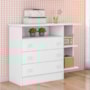 Cômoda Infantil 3 Gavetas Doce Sonho Branco com Nicho - Qmovi