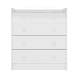 Cômoda Infantil 4 Gavetas Doce Sonho Branco com Trocador - Qmovi Cômoda Infantil 4 Gavetas Doce Sonho Branco com Trocador - Qmovi