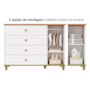Cômoda Infantil Alfajor 1 Porta e 4 Gavetas Branco Acetinado/Nature - Permóbili Baby