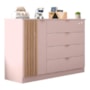 Cômoda Infantil Ayla 1 Porta e 4 Gavetas Rosê Acetinado - Phoenix Baby
