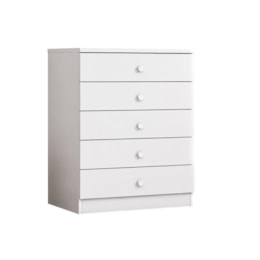 Cômoda Infantil Bala de Menta 5 Gavetas Branco - Móveis Henn
