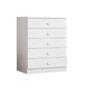 Cômoda Infantil Bala de Menta 5 Gavetas Branco - Móveis Henn