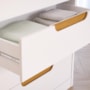 Cômoda Infantil Caramelo 1 Porta e 4 Gavetas Branco Acetinado/Nature - Permóbili Baby