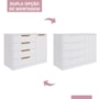 Cômoda Infantil Caramelo 1 Porta e 4 Gavetas Branco Acetinado/Nature - Permóbili Baby