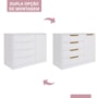Cômoda Infantil Caramelo 1 Porta e 4 Gavetas Branco Acetinado - Permóbili Baby