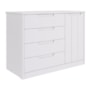 Cômoda Infantil Caramelo 1 Porta e 4 Gavetas Branco Acetinado - Permóbili Baby