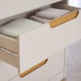 Cômoda Infantil Caramelo 1 Porta e 4 Gavetas Off White/Nature - Permóbili Baby